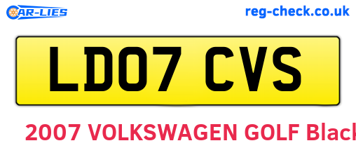 LD07CVS are the vehicle registration plates.