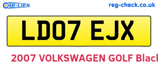 LD07EJX are the vehicle registration plates.