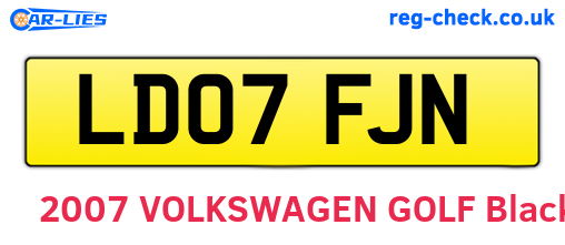 LD07FJN are the vehicle registration plates.