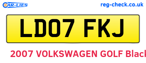 LD07FKJ are the vehicle registration plates.