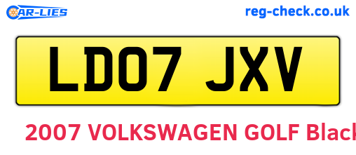 LD07JXV are the vehicle registration plates.