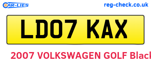 LD07KAX are the vehicle registration plates.
