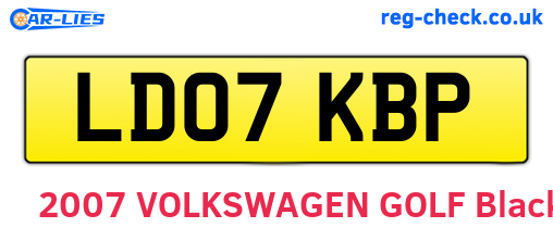 LD07KBP are the vehicle registration plates.