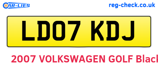 LD07KDJ are the vehicle registration plates.