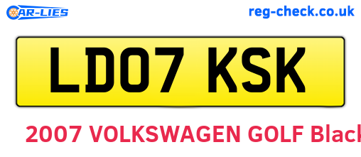 LD07KSK are the vehicle registration plates.