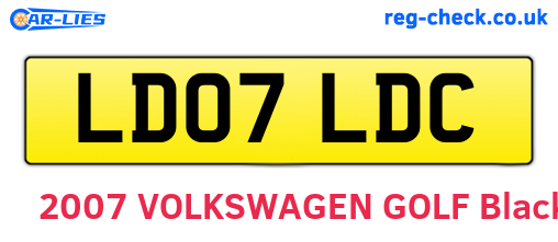 LD07LDC are the vehicle registration plates.