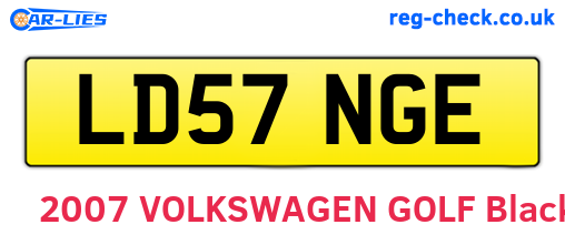 LD57NGE are the vehicle registration plates.