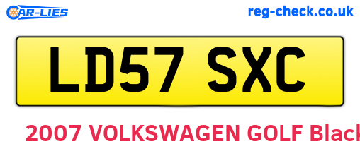 LD57SXC are the vehicle registration plates.