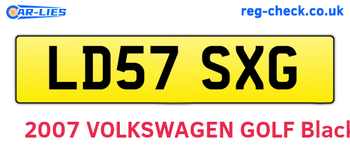 LD57SXG are the vehicle registration plates.