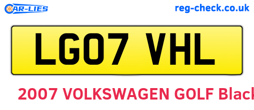 LG07VHL are the vehicle registration plates.