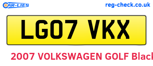 LG07VKX are the vehicle registration plates.