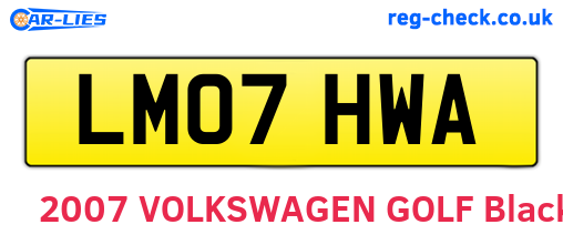 LM07HWA are the vehicle registration plates.