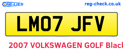 LM07JFV are the vehicle registration plates.
