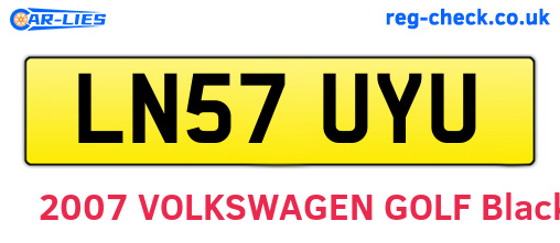 LN57UYU are the vehicle registration plates.
