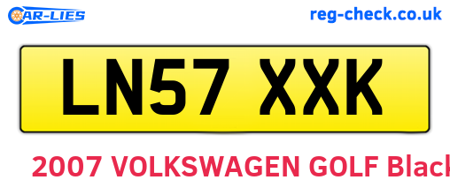 LN57XXK are the vehicle registration plates.