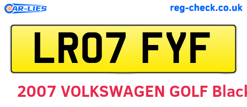 LR07FYF are the vehicle registration plates.