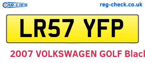LR57YFP are the vehicle registration plates.