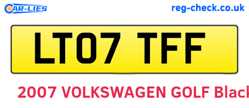 LT07TFF are the vehicle registration plates.