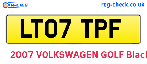 LT07TPF are the vehicle registration plates.