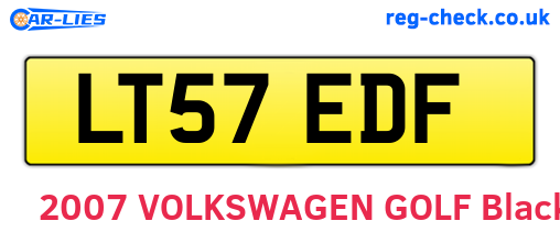 LT57EDF are the vehicle registration plates.
