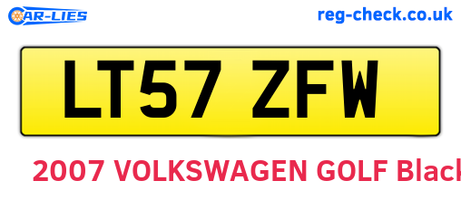 LT57ZFW are the vehicle registration plates.