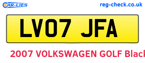 LV07JFA are the vehicle registration plates.