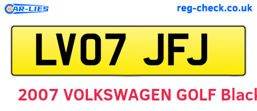 LV07JFJ are the vehicle registration plates.