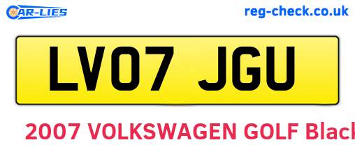 LV07JGU are the vehicle registration plates.