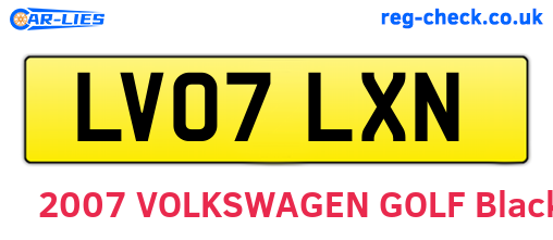 LV07LXN are the vehicle registration plates.
