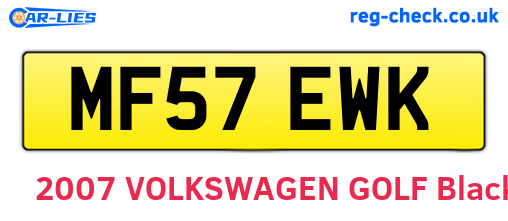 MF57EWK are the vehicle registration plates.