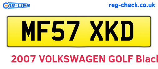 MF57XKD are the vehicle registration plates.