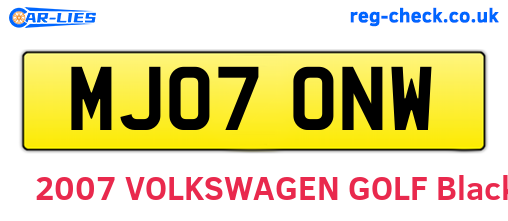 MJ07ONW are the vehicle registration plates.
