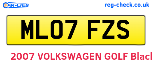 ML07FZS are the vehicle registration plates.