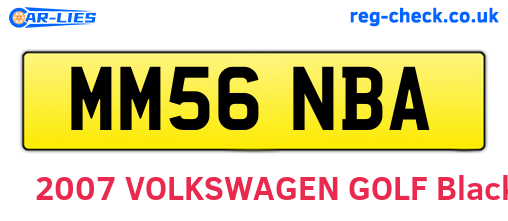 MM56NBA are the vehicle registration plates.