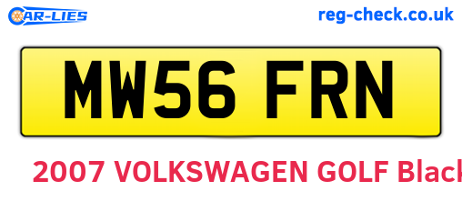 MW56FRN are the vehicle registration plates.