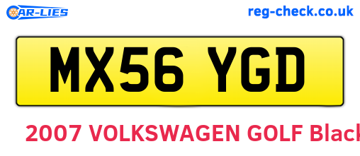 MX56YGD are the vehicle registration plates.