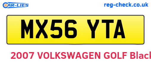 MX56YTA are the vehicle registration plates.