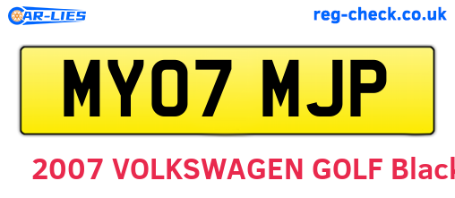 MY07MJP are the vehicle registration plates.