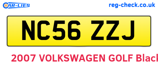NC56ZZJ are the vehicle registration plates.