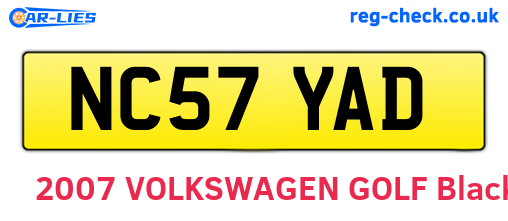 NC57YAD are the vehicle registration plates.