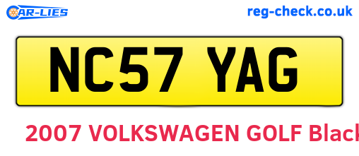 NC57YAG are the vehicle registration plates.