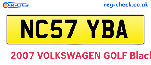 NC57YBA are the vehicle registration plates.