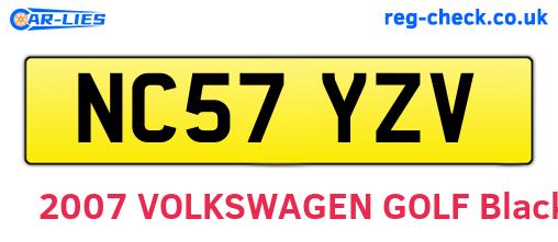 NC57YZV are the vehicle registration plates.