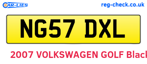 NG57DXL are the vehicle registration plates.