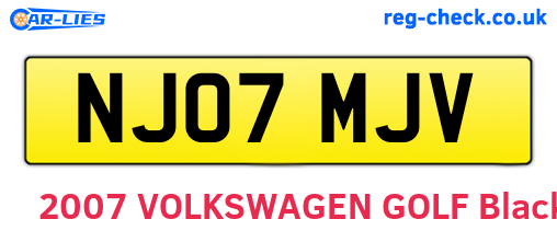 NJ07MJV are the vehicle registration plates.