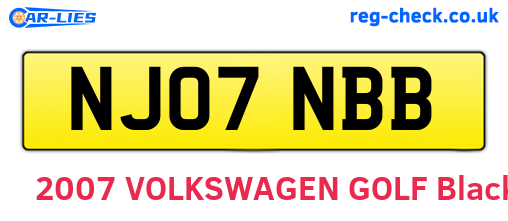 NJ07NBB are the vehicle registration plates.
