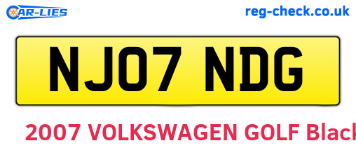 NJ07NDG are the vehicle registration plates.