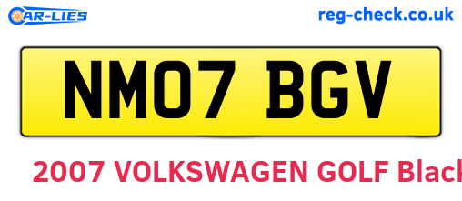 NM07BGV are the vehicle registration plates.