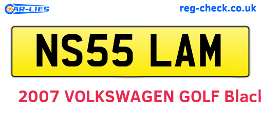 NS55LAM are the vehicle registration plates.