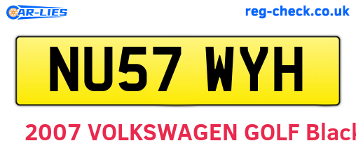NU57WYH are the vehicle registration plates.